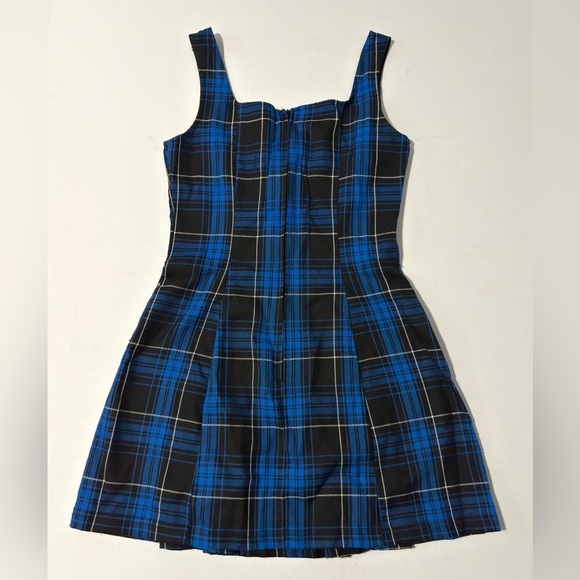 Lip Service Punk & Disorderly Blue Plaid Mini Dress Safety Pin S vintage y2k - Picture 5 of 14